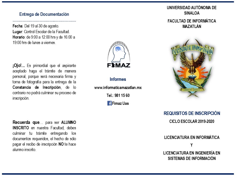 Ciclo Escolar 2019-2020: Requisitos de Inscripción para alumnos de nuevo ingreso.