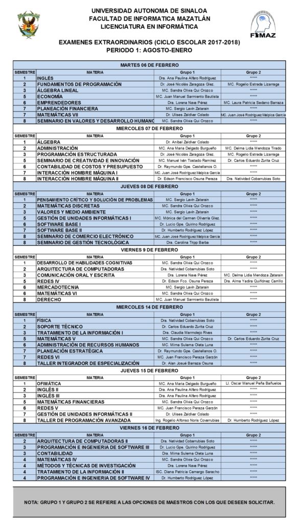 EXÁMENES EXTRAORDINARIOS