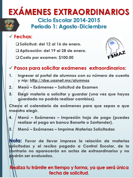 EXÁMENES EXTRAORDINARIOS 2015